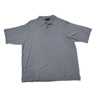 Ponte Veechio Men’s XL Blue Polo Shirt Made In Italy Short Sleeve Knit Sweater